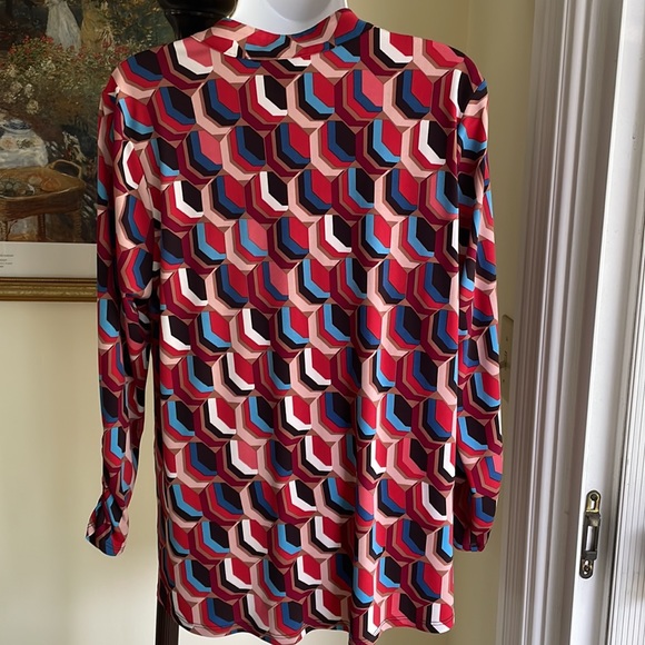 ANNE KLEIN GEOMETRIC PRINT BLOUSE SIZE S EXCELLENT CONDITION! - Picture 3 of 10